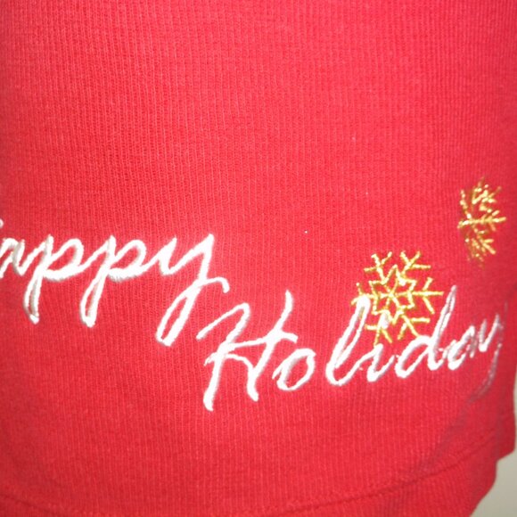 Vintage WHITE STAG embroidered Christmas Sweat Shirt STOCKINGS Women's Size XL - Picture 4 of 9